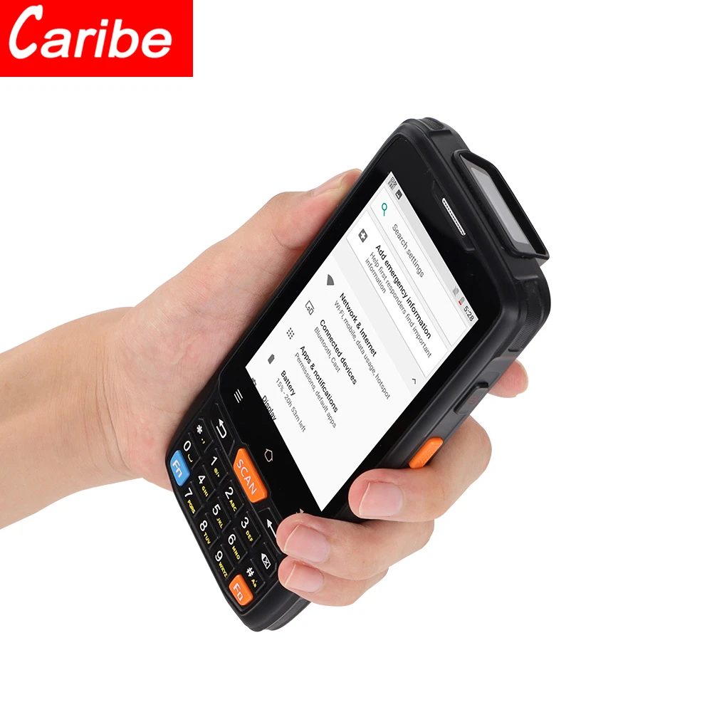 

Caribe PL-40L 2D 6603 NFC RFID 1D 2D Barcode Scanner Rugged PDA with 4G WIFI 2G RAM 16GB ROM Android 8.0