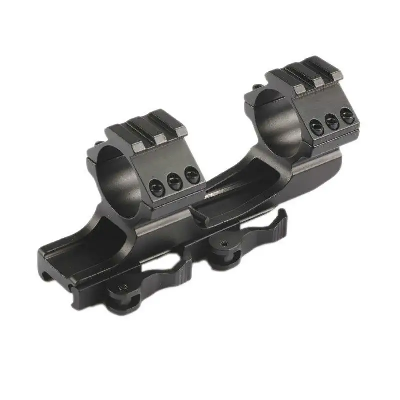 

New Tactical HeavyDuty Dual Ring 25.4mm / 30mm Quick Release Cantilever Weaver Scope Mount QD, Black