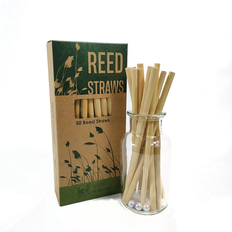 

Factory Directly Natural Plant Bulk Custom Reed Disposable Biodegradable Drinking Straws Wholesale