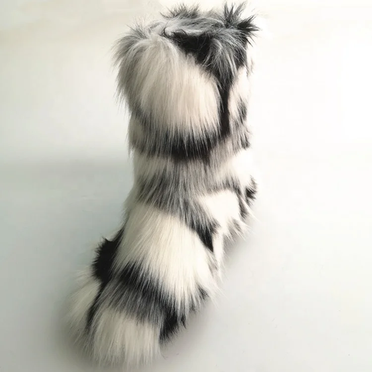 

Large fur warm Women Boot Winter Small Heels Ankle Boots Design Luxurious Snow Boot