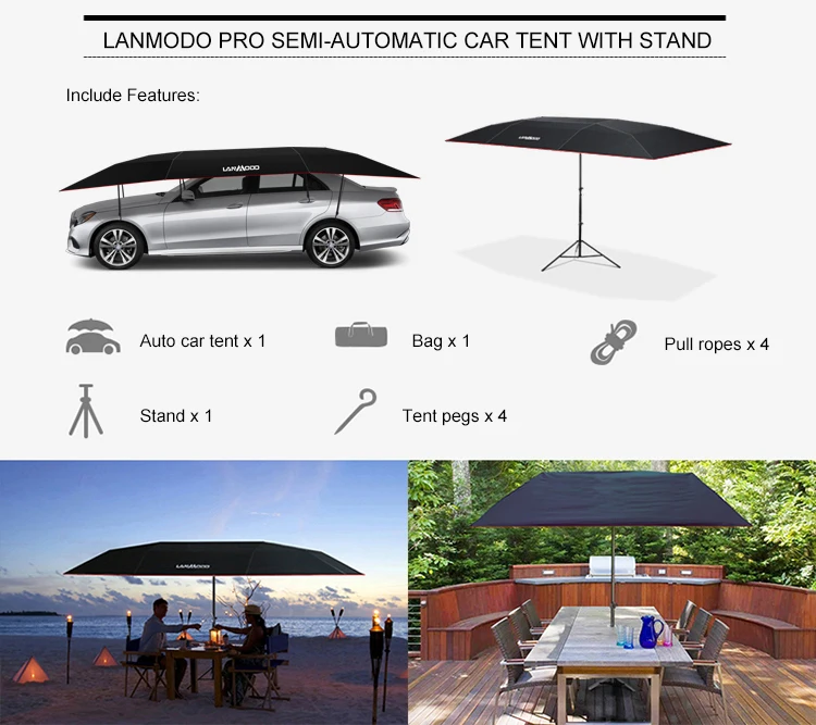 
Lanmodo 4.8m manual Large Size Portable Fashionable Car Covers withstand hail 