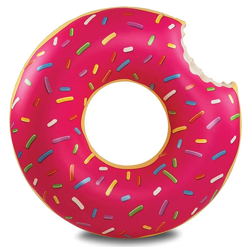 

Dounut Shape Shiny Swim Water Party Toy High Quality PVC Inflatable Swim Ring, Pink
