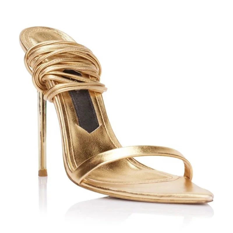 

Gold Luxury Leather Pointed toe high heel shoes women sandal, Black,white,gold,green,silver