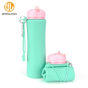 Image of Custom silicone running sport bpa free bicycle collapsible water bottle for gym