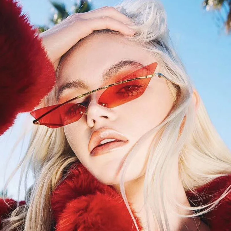 

2021 Luxury Fashion Women Butterfly Rimless Frames Sun Glasses Sunglasses, Picture colors