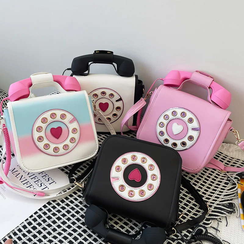 

Personality creative sweet girl funny gradual change colors telephone womens fashion designer handbags purses bags, Requirement