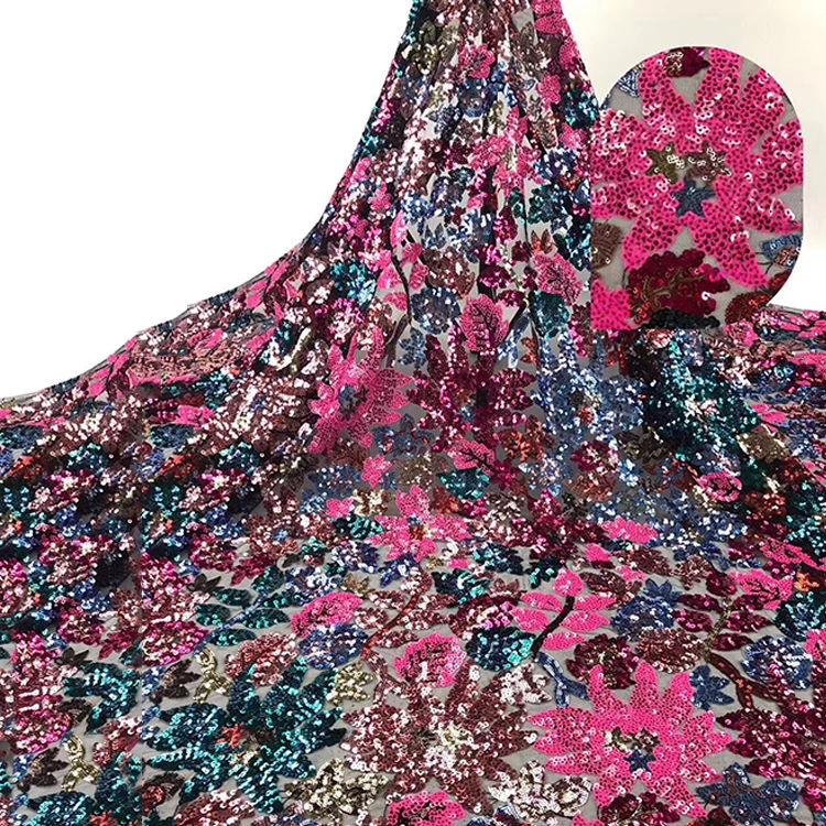 

Fancy Design New Organza Lace Fabric Sequin Tulle Glitter Sequin Fabric