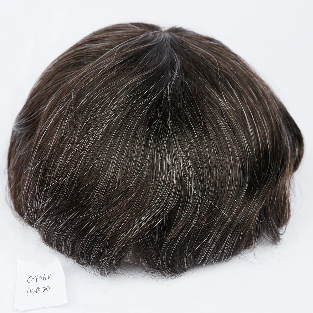 

free shipping 100% Virgin Human Hair Men Toupee With Transparent All Skin PU Thin Skin Toupee Fast delivery