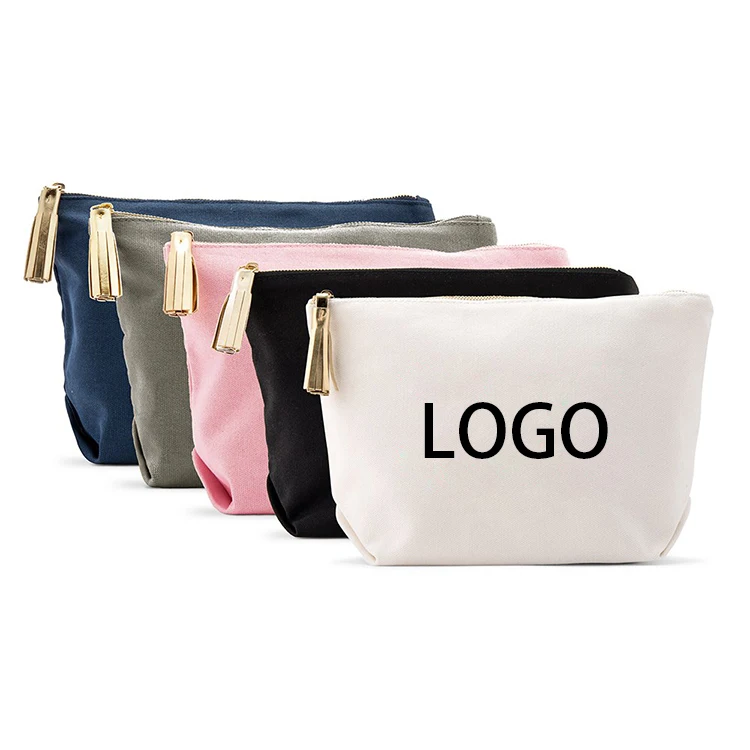 

wholesale custom printed eco friendly sublimation blank organic cotton canvas cosmetic makeup pouch bag with zipper make up bag, Customized color