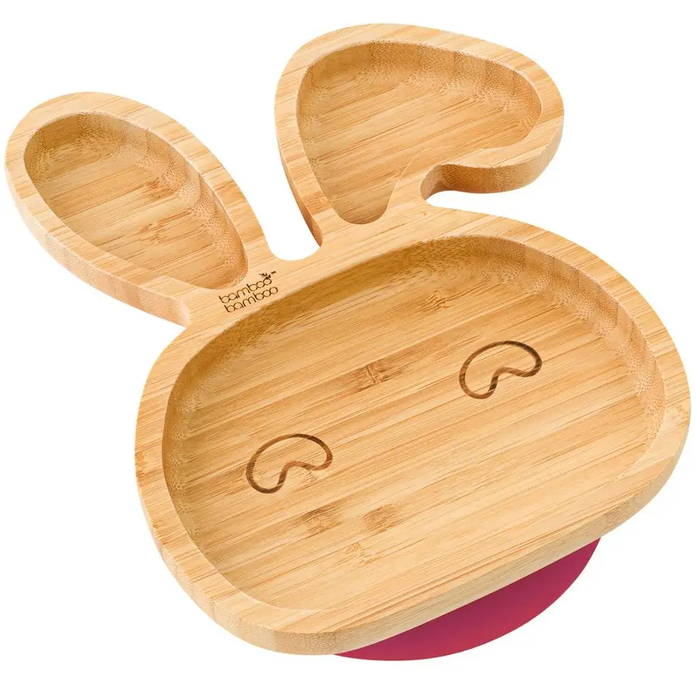 

In 2020, sell like hot cakes Creative animal children's tableware Does not contain BPA Baby rabbit plate made of bamboo