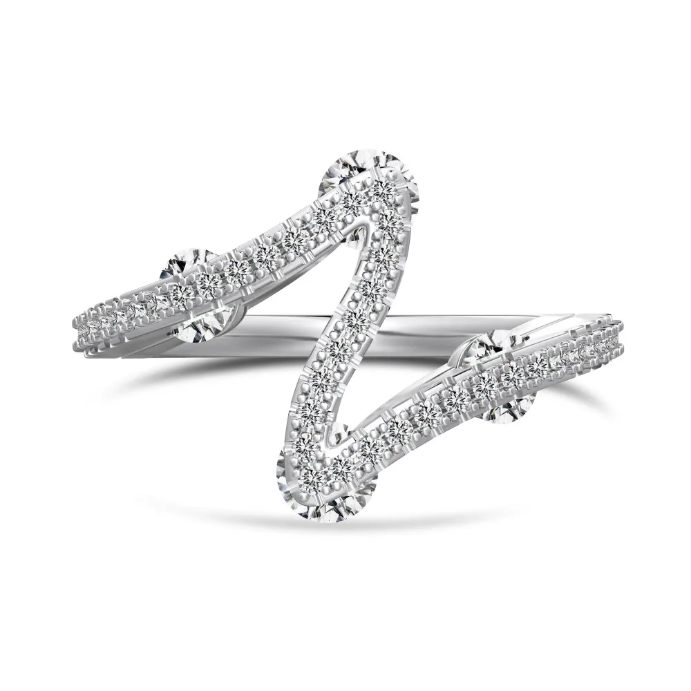 Dylam Special Design Trendy Fine Fashion Jewelry S925 Silver Gold Plated Geometric Wedding Band 5A Zirconia Bridal Women Rings