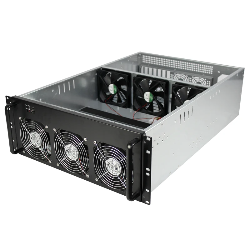 

Wholesale price 4U 8 GPU mining rig server case with cooling fan 6gpu miner rig