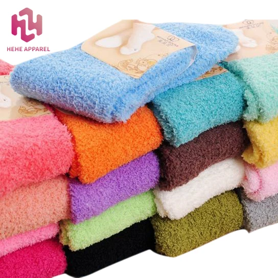 

HeHe Women Warm Super Soft Plush Slipper Sock Winter Fluffy Microfiber Crew Socks Casual Home Sleeping Fuzzy Cozy Sock, 18 colors