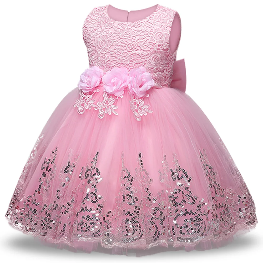 

Fashion Cute Pink Birthday Dress Kids Clothing Girl Night Dress Little-Queen-Flower-Girl-Dress, As picture