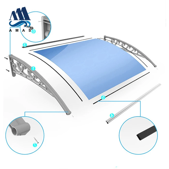 

Amas wholesale big window motorized sunshad Fixed system waterproof outdoor awning Fixed system polycarbonate awning canopy, Customized colors