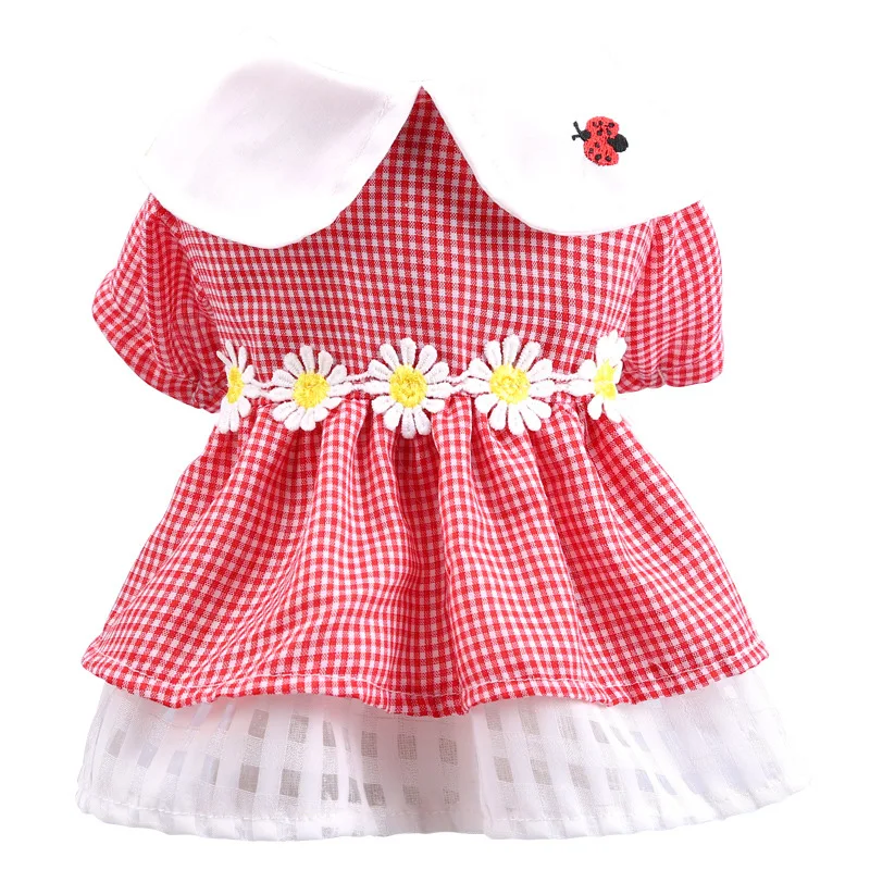 

Hot sale new multi-style teddy pet skirt puppy clothes summer red plaid flower dog dress