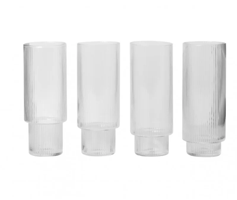 

Hot selling modern glassware Clear Ripple Glassware