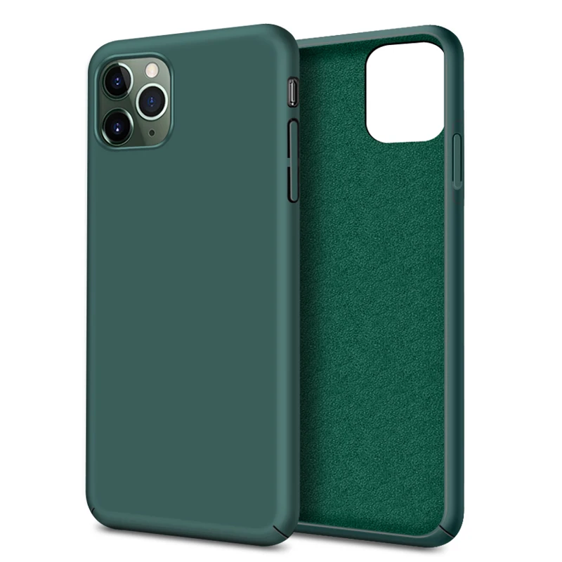 

Cell phone Liquid silicone phone case for iphone 11 pro max case silicone Mobile back cover 2019 For Iphone 11 pro case, Black.green