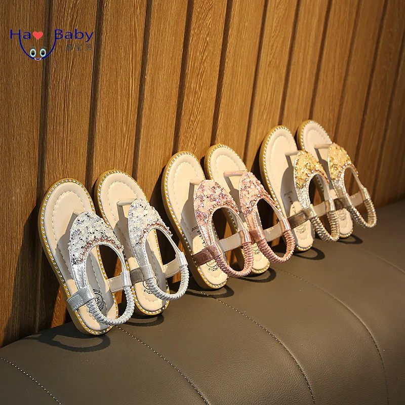 

Hao Baby Summer New Styles Of Girls Dress Rhinestone Sandals Korean Baby Princess Slippers Roman Toddler Girl Shoes