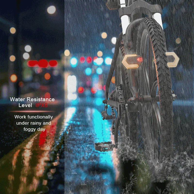 Intelligent Wireless Bike Turn Signal Light Front Rear LED Direction Indicator，Outdoor panoramic intelligent wireless control riding turn signal 