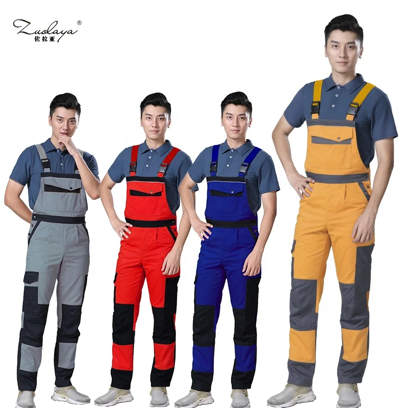 

Zoulaya New Design Industrial Safety Workwear Bib Pants Uniform Work Overalls Cargo Pants For Men, Black/red/orange/blue/gray/customed