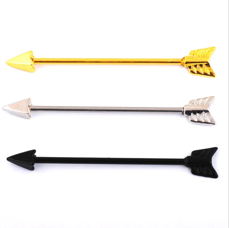 

new arrow design piercing industrial earrings piercing jewelry for man woman