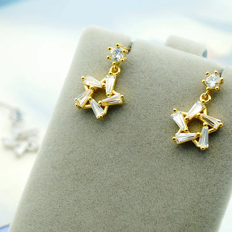 

CZ Stone Pave Stud Earring Star Design Bulk Sterling Silver Earrings