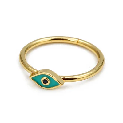 

2021 Punk Couple Jewelry 18K Gold Plated Eyes Rings Dripping Oil Turkish Evil Eyes Rings For Jewelry Gift