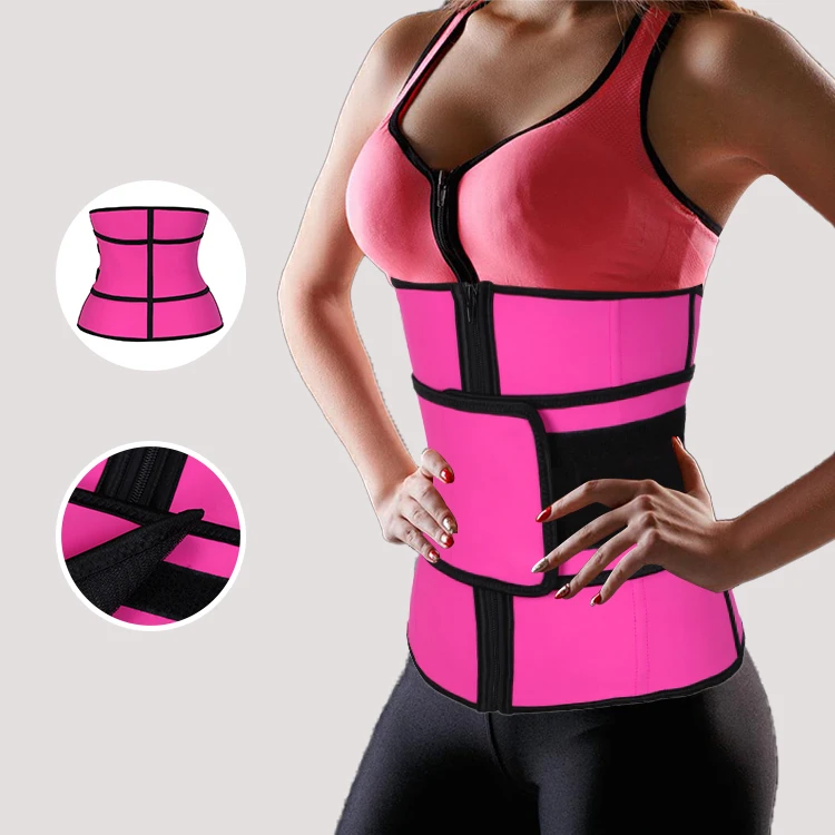 

High quality double compression belt women plus size slimming tummy latex waist trainer