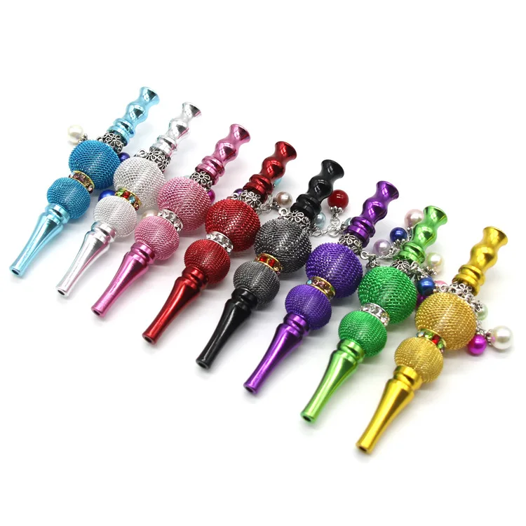 

Wholesale Blunt Holder With Bead Pendant Luxury Lantern Hookah Tips Piteira Hookah Accessories Tempat Rokok Cigarette Holder