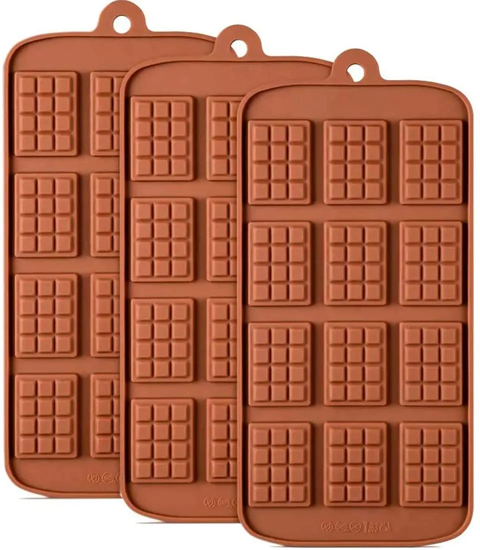 

Factory Wholesale 12 Holes Waffle Shape Silicone Chocolate mold for Break Apart Chocolate Diy Home Kitchen Dining Bake Ware