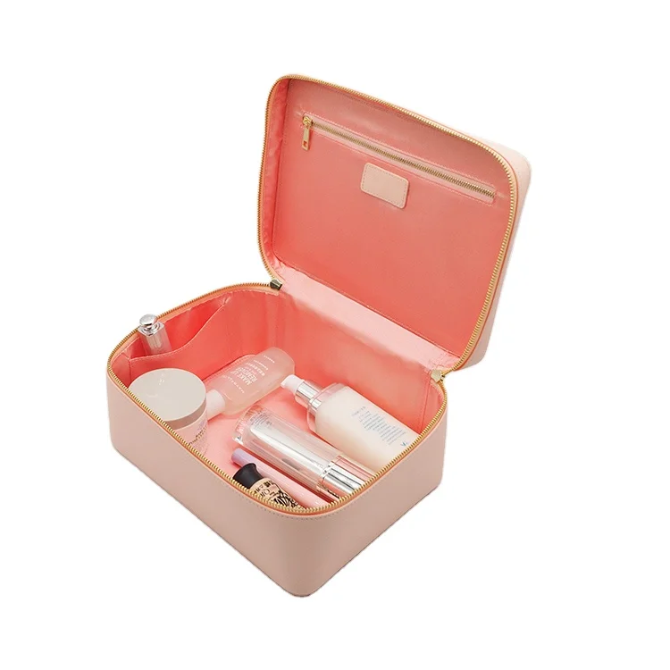 

Fashion saffiano leather cosmetic bags women leather travel toiletry wash bags, Customized
