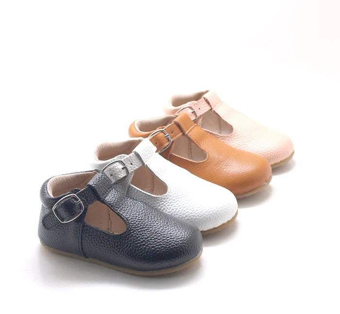 

cow leather Mary jane ballet flat casual design kids children shoes