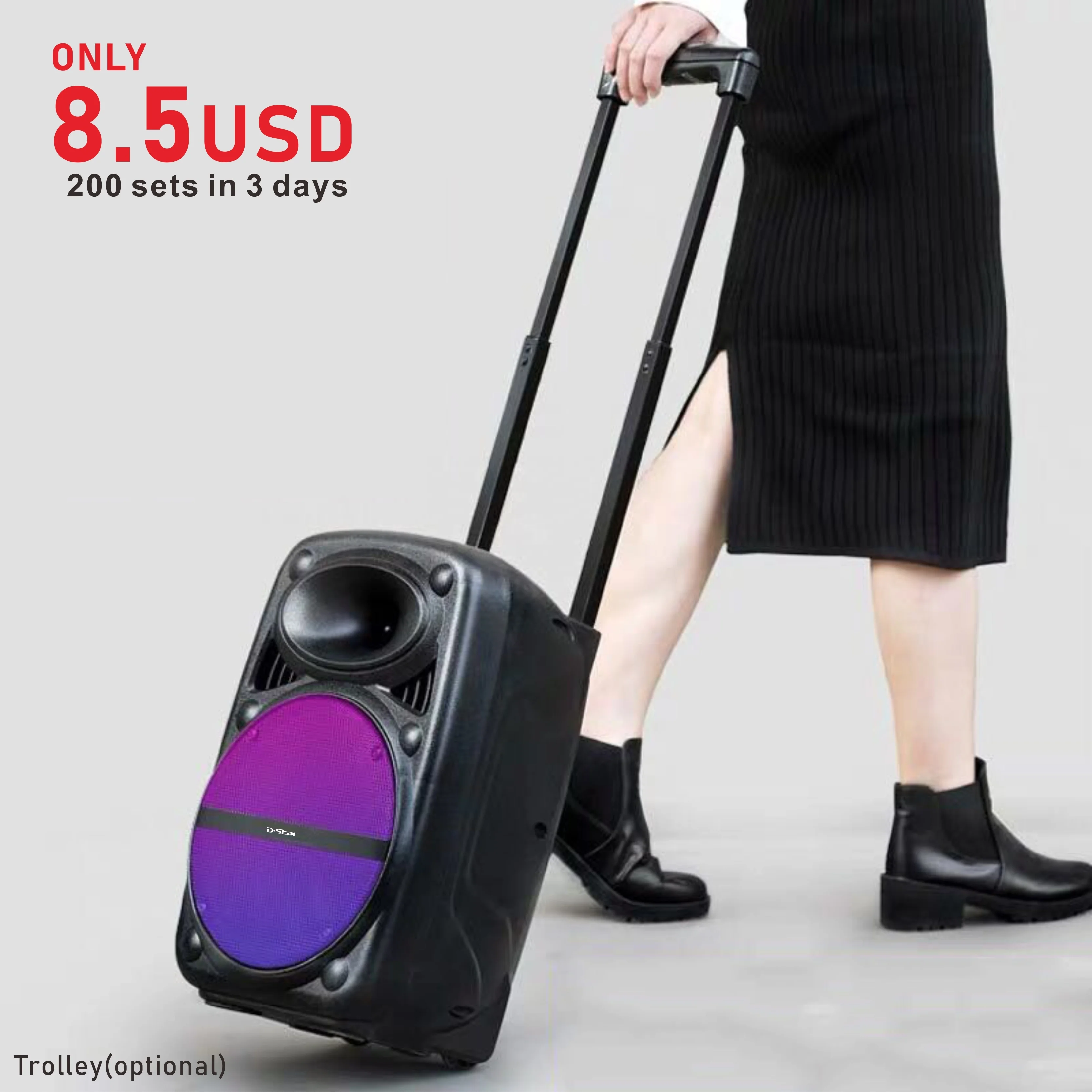 portable trolley dj wireless bluetooth speaker