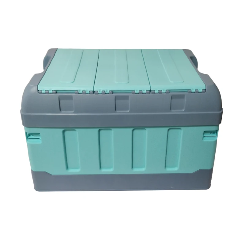 

Reusable Plastic Car Trunk Storage Box Collapsible Organizer Folding Crates Waterproof Box With Lid, Black/green/blue/beige