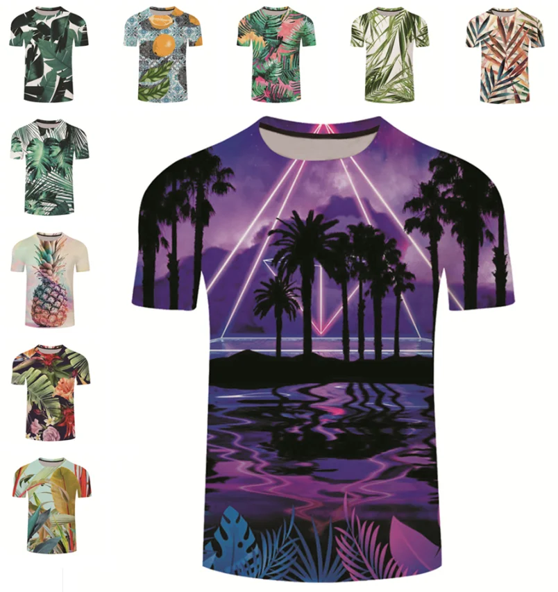 

boys t-shirts printing machine 3D Print Novelty Tropical Hawaii Vacation Sports T-Shirt Round Neck T-Shirt anime clothing RDYL, Custom colors