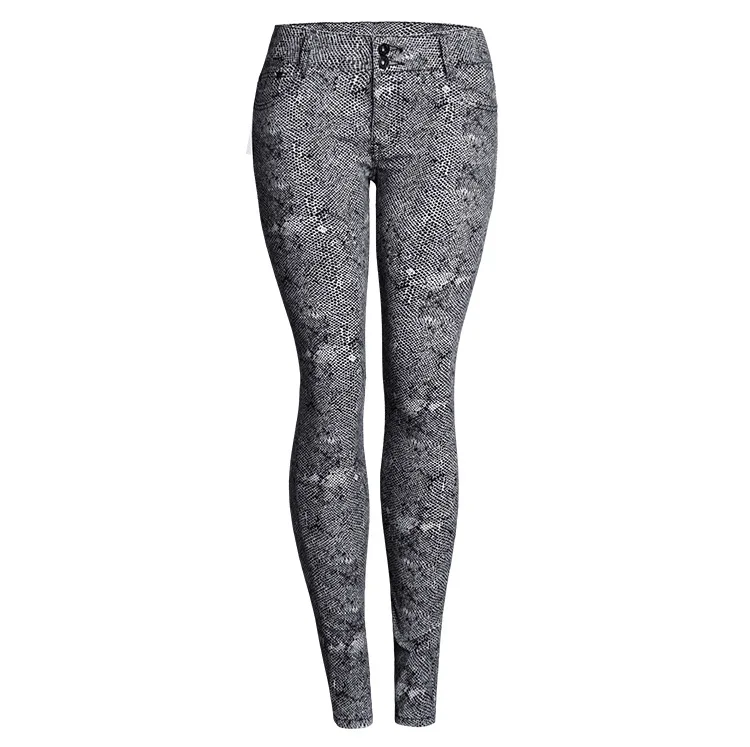 

New women's wear for autumn Zebra print leopard print middle waist small feet jeans cotton play candy color trousers