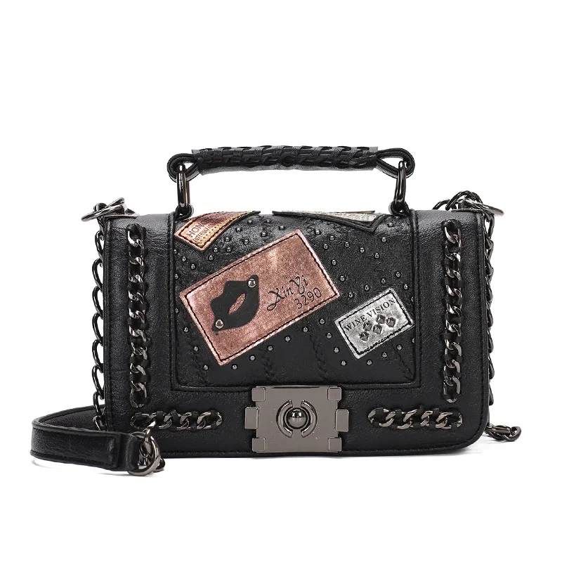 

Wholesale New MINI High Quality Custom LOGO Vintage Badge Shoulder Crossbody Handbag, As picture