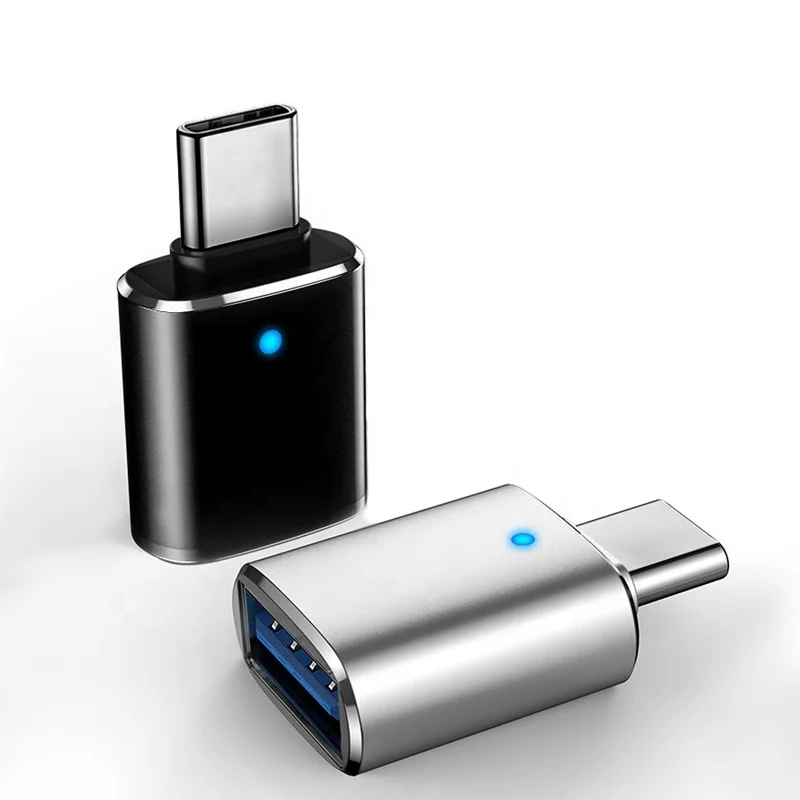 

Cantell Aluminum USB C to A Converter with blue light For Type C Device USB C To USB 3.0 OTG Adapter