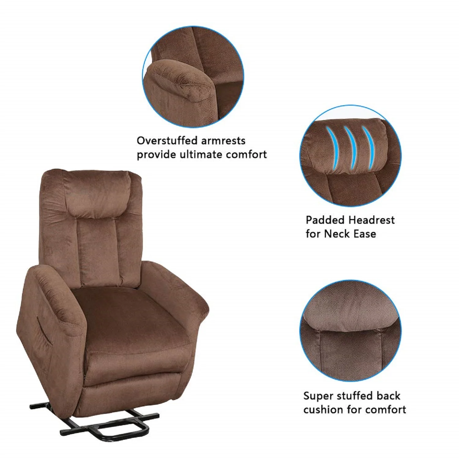 Jky Furniture Zoy Electric Riser Recliner Seat Soft Power Lift Lounge