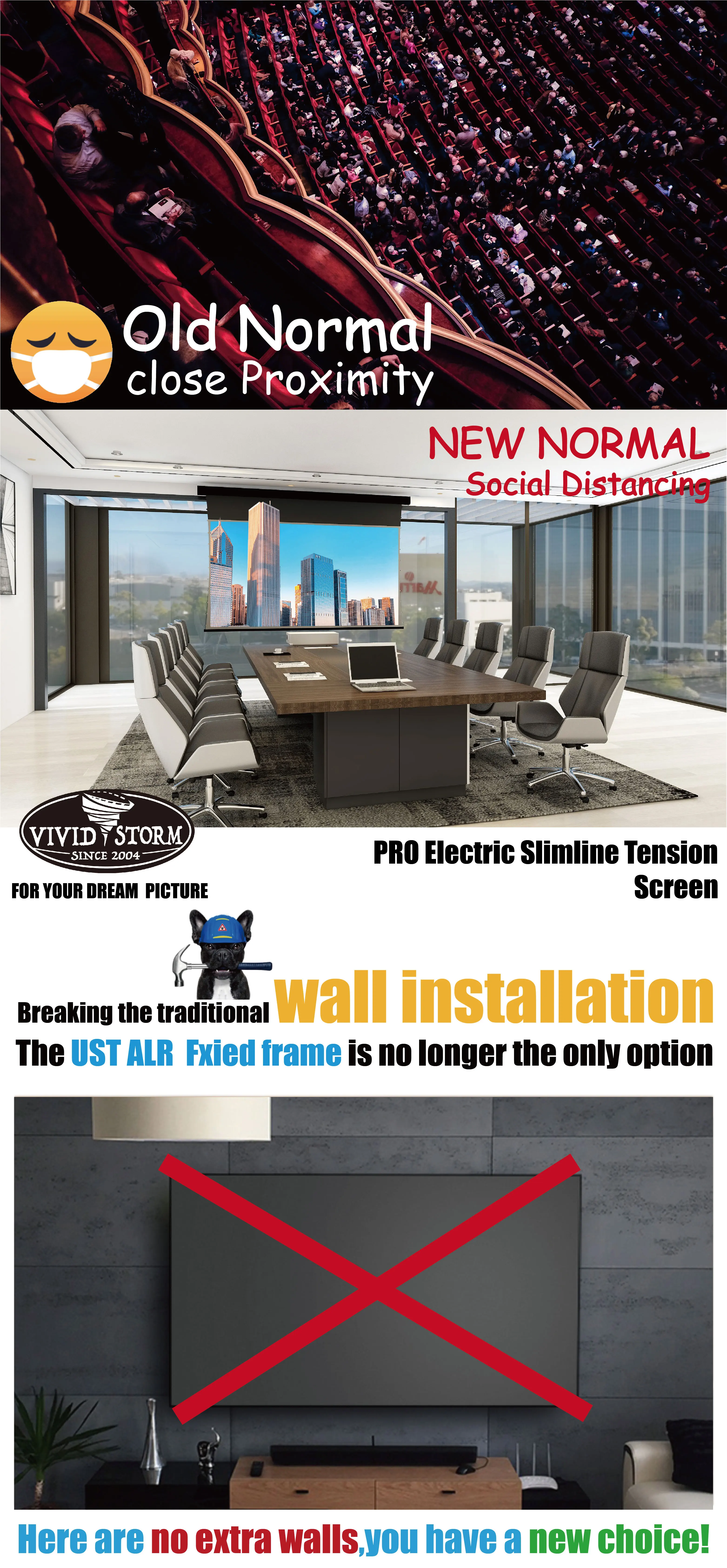 Vividstorm Ust Projector 100 Inch Ultrashort Throw Ambient Light