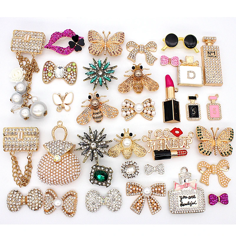 

top quality light weight durable cheap price luxury designer chain croc charms and pearl shoes charms