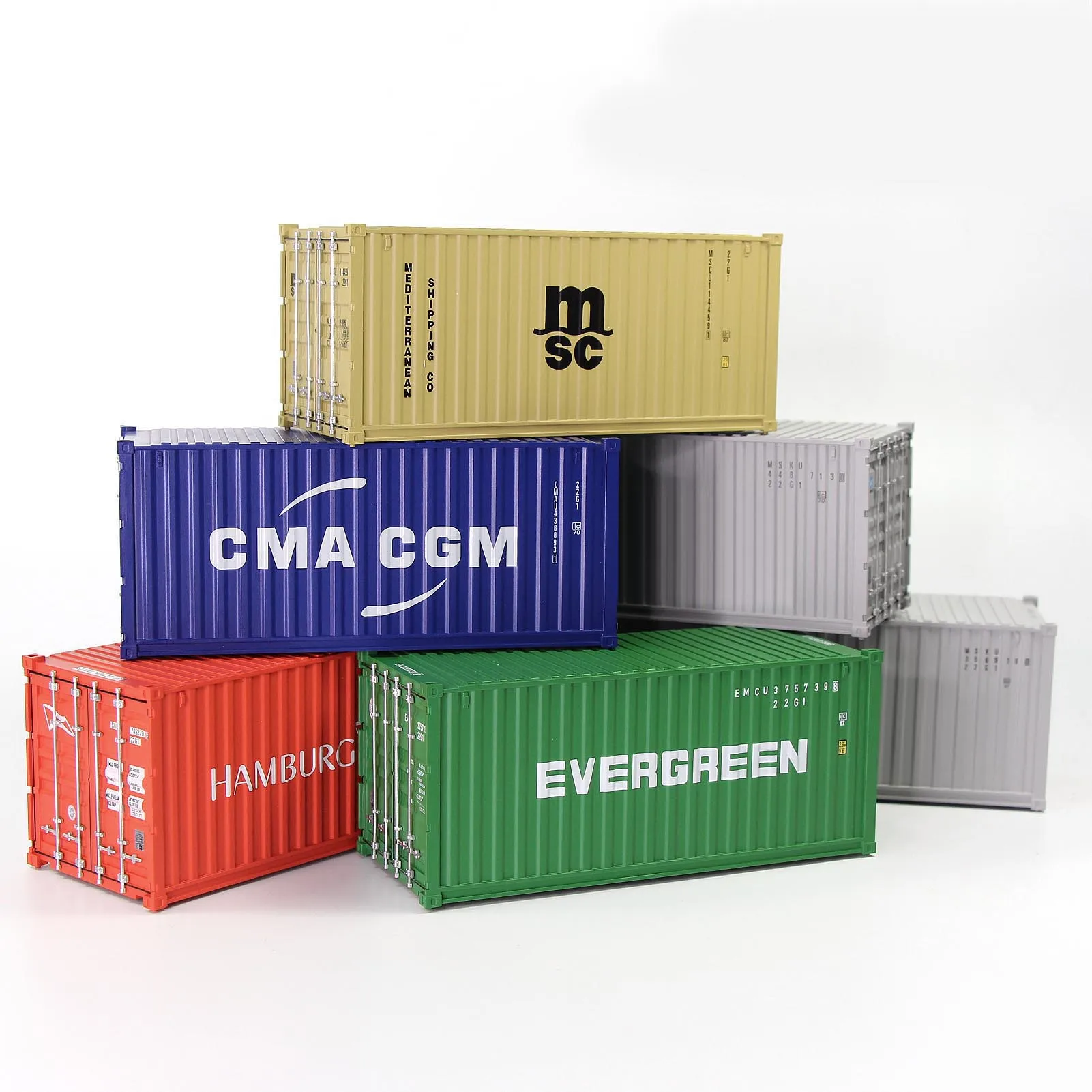 

C4320 Model Train Railway Layout 20ft 1:48 O Scale Freight Container Shipping Contanier Freight Cars Wagons