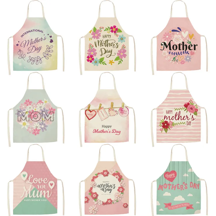 

Mother's Day Annie Style Women's Cute Flower Cotton linen Apron, Picture