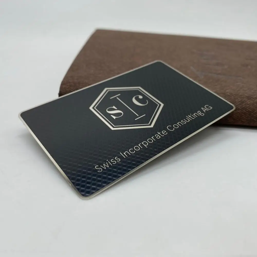 

DU tailor made black and silver metal cards, Cmyk color or pantone color