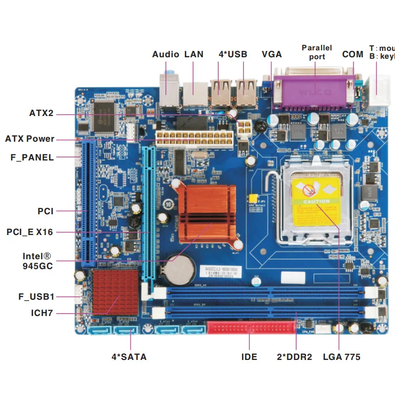 Factory Direct Selling 945gc/ich7 Chipset Ddr2 Vga Port Lga 775 Socket ...