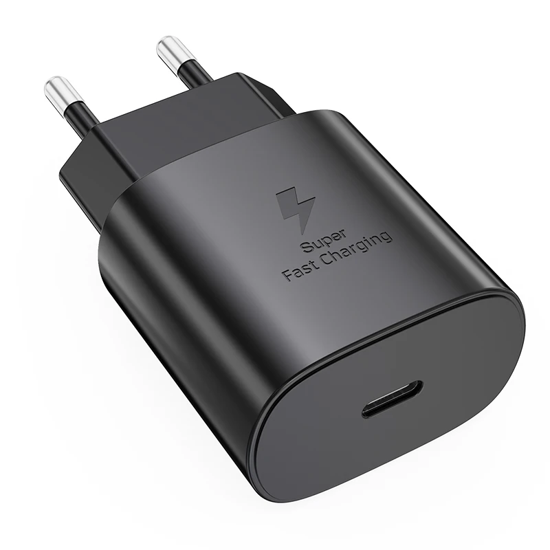 

Original Quality EU/US Plug 18W/25W Fast Super Atapter Charger For Samsung Note 10 USb C Wall Charger, Black white