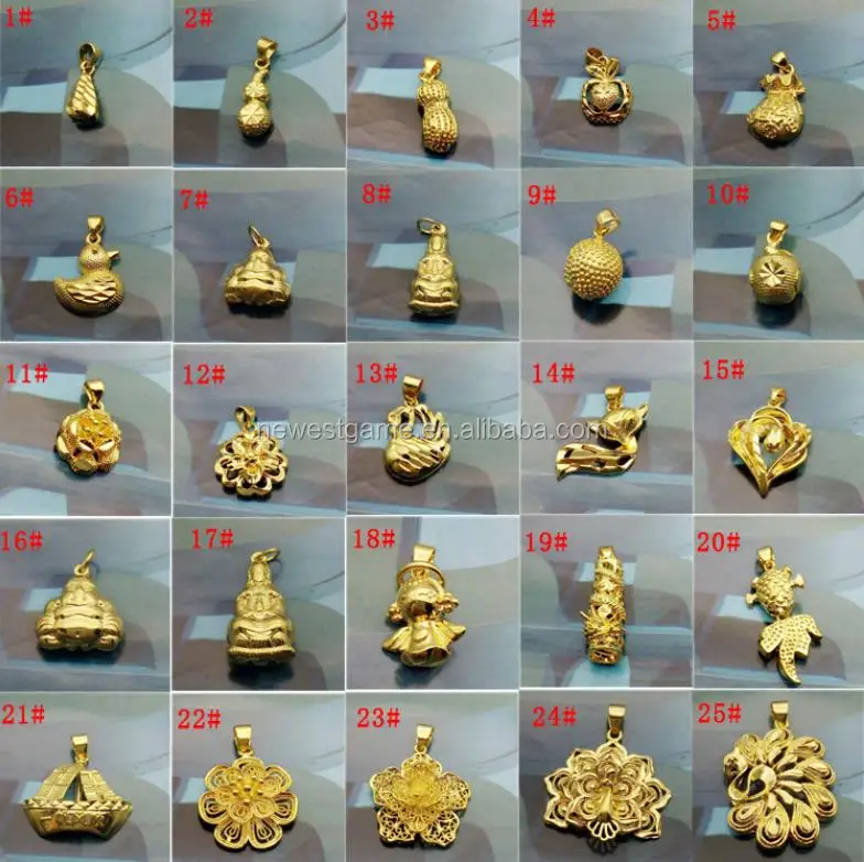 

wholesale 24k real gold plated pendant duck heart flower fox gold wedding gift peacock flowers fish boat duck fastness