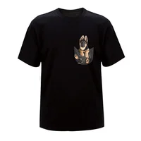 

Tshirt 100% Cotton German Shepherd In Pocket T Shirt Dog Lovers Black Cotton Men Cartoon Shirt Unisex New Fashion Dog Tshirt