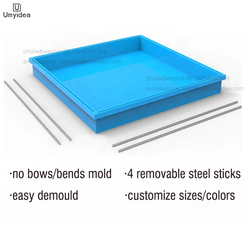 Extra Large No Bows No Bend Custom Loaf Silicone Soap Mold With Wood